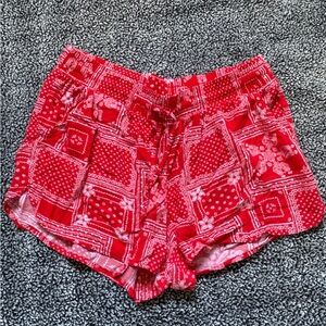 Mossimo Supply Co. Red and White Patterned Shorts